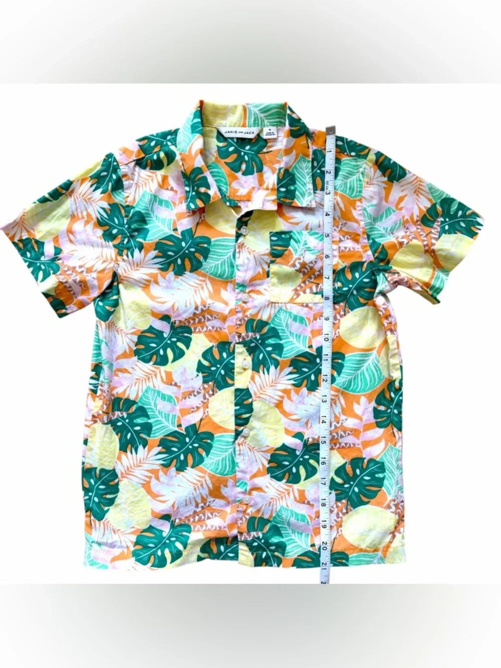Janie‎ And Jack Boys Tropical Poplin Shirt  Button Up Size 8